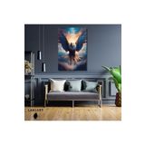 Gaagart Tekli Dikey Kanvas Duvar Tablosu Karşıdan Kanatlarını Açmış Kartal, 60 X 90