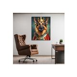 GAAGART Tekli Dikey Kanvas Duvar Tablosu Kral Kostümlü Alman Kurt Köpeği 60 x 90 gartNM7216