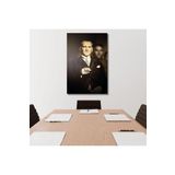 Gaagart Tekli Dikey Kanvas Duvar Tablosu Ofis Tablosu Kemal Atatürk, 40 X 60