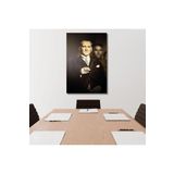Gaagart Tekli Dikey Kanvas Duvar Tablosu Ofis Tablosu Kemal Atatürk, 50 X 70