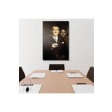Gaagart Tekli Dikey Kanvas Duvar Tablosu Ofis Tablosu Kemal Atatürk, 60 X 90
