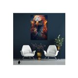 Gaagart Tekli Dikey Kanvas Duvar Tablosu Parlak Renkli Asil Kartal, 100 X 150