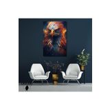 Gaagart Tekli Dikey Kanvas Duvar Tablosu Parlak Renkli Asil Kartal, 80 X 120