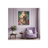 GAAGART Tekli Dikey Kanvas Duvar Tablosu Prenses Kostümlü Sarı Labrador Köpek 50 x 70 gartNM7370