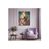 GAAGART Tekli Dikey Kanvas Duvar Tablosu Prenses Kostümlü Sarı Labrador Köpek 70 x 100 gartNM7373