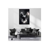Gaagart Tekli Dikey Kanvas Duvar Tablosu Siyah Beyaz Kartal, 40 X 60