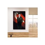 Gaagart Tekli Dikey Kanvas Duvar Tablosu Türk Bayrağı Ve Atatürk, 50 X 70