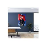 Gaagart Tekli Dikey Kanvas Duvar Tablosu Türk Bayrağı Ve Kemal Atatürk, 40 X 60