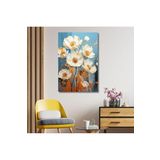 Gaagart Tekli Dikey Kanvas Duvar Tablosu Turuncu Çiçek Dizayn, 40 X 60