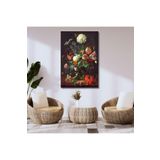 Gaagart Tekli Dikey Kanvas Duvar Tablosu Turuncu Kelebek Ve Çiçekler, 40 X 60