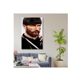 Gaagart Tekli Dikey Kanvas Duvar Tablosu Yan Açı Kalpaklı Atatürk, 40 X 60