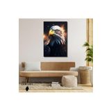 Gaagart Tekli Dikey Kanvas Duvar Tablosu Yan Açı Kartal Portresi, 40 X 60