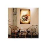 Gaagart Tekli Dikey Kanvas Mutfak Tablosu Çizgisel Fincan Ve Notalar, 40 X 60