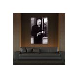 GAAGART Tekli Dikey Kanvas Ofis Tablosu Kahve İçen Atatürk Portresi 60 x 90 gartNM7053