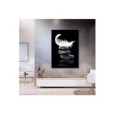 GAAGART Tekli Dikey Kanvas Tablo Taşlar ve Beyaz Şans Tüyü 40 x 60 gartNM6990