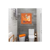 GAAGART Tekli Kare Kanvas Banyo Tablosu Turuncu Renkli Şekiller 40 x 40 gartNM8267