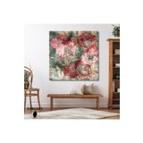 Gaagart Tekli Kare Kanvas Dekoratif Salon Tablosu Boho Çiçekler, 40 X 40