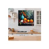 Gaagart Tekli Kare Kanvas Mutfak Tablosu Yağlı Boya Görünümlü Yiyecek, 40 X 40