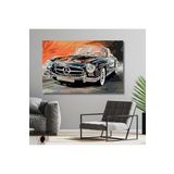 Gaagart Tekli Yatay Kanvas Duvar Tablosu Mercedes Benz Klasik Araba, 120 X 80
