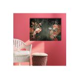 GAAGART Tekli Yatay Kanvas Tablo Pastel Pembe Flamingo ve Yapraklar 90 x 60 gartNM8499