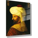 Gaagart Temperli Gerçek Cam Tablo Fatih Sultan Mehmet Portresi - 70X100