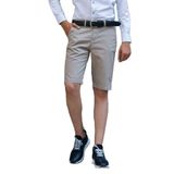 GABARDİN KUMAŞ BİTİK DESENLİ PAMUKLU REGULAR FİT CHİNO YAN CEP ERKEK ŞORT KREM 30