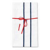 Gabardin Kumaş El Yapımı Bez Kese, Nazar Boncuklu Bağ Detaylı, Beyaz, 38x26 cm, 1 Adet