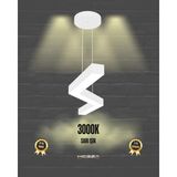 Gabbiano (Beyaz Kasa, Sarı Işık) Ledli Modern Sarkıt Linear LED Avize Salon Mutfak Oturma Odası Yatak Odası Antre Hol LED