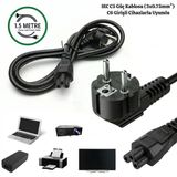 Gabble 1.5 Metre C5 Yonca Güç Kablosu 250V Laptop Notebook Adaptör Tv Monitör Yazıcı Uyumlu