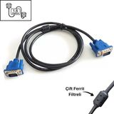 Gabble 1.5m Vga Kablosu 3+2 Lux - Çift Ferrit Filtreli Hd Monitör/projeksiyon Uyumlu
