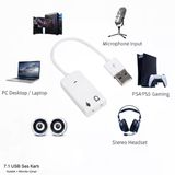 Gabble 7.1 Usb Ses Kartı - Mikrofon Kulaklık Adaptörü - Tak Çalıştır Pc/ps4/ps5 Uyumlu