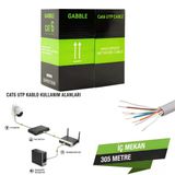 Gabble Cat6 Utp 305 Metre İç Ortam Ethernet Ağ Kablosu Yüksek Hız
