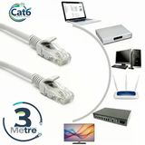 Gabble Cat6 Yüksek Hızlı Ethernet Kablosu Gigabit İnternet Ağ Kablosu Tak Kullan 3 Metre