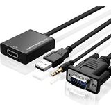 Gabble VGA To HDMI Çevirici Dönüştürücü Adaptör Kablo Ucu Çevirici