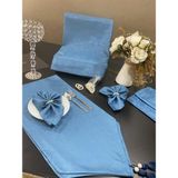 Gabi Polyester Masa Örtüsü - Ahşap - Mavi Epoksi