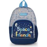 Gabol Anaokulu Sırt Çantası Space Orijinal Erkek Çocuk Çift Bölmeli Dayanıklı Mini Çanta 8 Litre Gri Lacivert Uzay Temalı