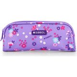 Gabol Kalem Çantası Violet Çift Gözlü Mor Çiçekli Okul Kalemlik - Renkli - 22x8x6