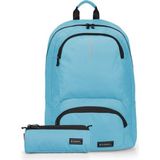Gabol Okul Sırt Çantası ve Kalem Çantası Seti Turkuaz Orijinal 3 Bölmeli Unisex Çocuk İlkokul ve Ortaokul Çantası ve Tek Bölmeli Fermuarlı Kalemlik - Mavi - 34 x 46 x 13 cm