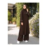 GABRA Pantolon tunik acı kahve yazlık tesettür ikili takım