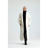 Gaca Collection Limyre Ekru Kaşe Uzun Kaban - S