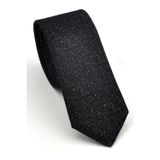 Gaffy Cravatte Füme Kırcıl Desenli Siyah Dokuma Kumaş Mendilli Slim Fit Kravat // SDK230916