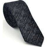Gaffy Cravatte Gri Kırcıllı Desenli Siyah Dokuma Kumaş Mendilli Slim Fit Kravat // SDK-2501-1