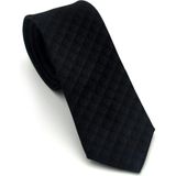 Gaffy Gri Küp Desenli Siyah Dokuma Kumaş Mendilli Slim Fit Kravat // SDK-2605-1 - Standart