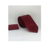 Gaffy KS-09 Bordo Klasik Düz Renk Mendilli Saten Kravat