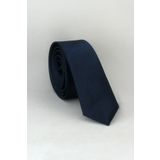 Gaffy USS-03 Lacivert Ultra Slim Fit Düz Renk Saten Kravat