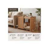 Gafhaus Handcrafted Ahşap Kedi & Köpek Evi Sehpa – Modern Yan Sehpa & Pet House