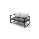 Gaga Mobilya Bahce,Balkon,Cafe -Metal Koltuk Kanepe ,Bahce Mobilyasi (128Cm) Antrasit