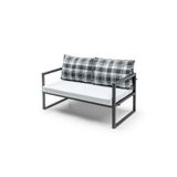 Gaga Mobilya Bahce,Balkon,Cafe -Metal Koltuk Kanepe ,Bahce Mobilyasi (128Cm) Ekoseli