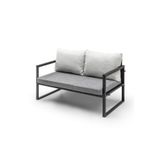 Gaga Mobilya Bahce,Balkon,Cafe -Metal Koltuk Kanepe ,Bahce Mobilyasi (128Cm) Gri