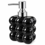 Gaga Sıvı Sabunluk - Bubble Cam Sabun Dispenseri - 300 ml Banyo ve Mutfak Tezgah Üstü Dekoratif Pompalı Şişe - Yeniden Doldurulabilir - Bulaşık Deterjanı ve Losyonluk - Siyah